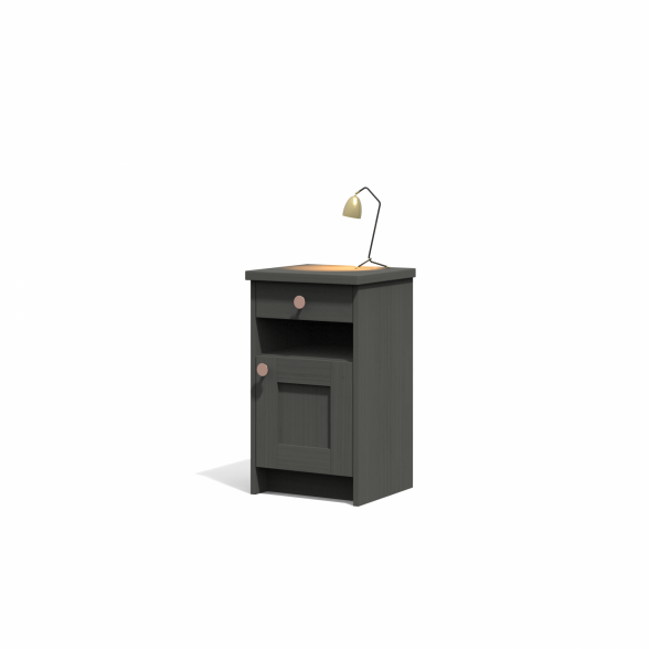 Night stand with an open shelf under the drawer